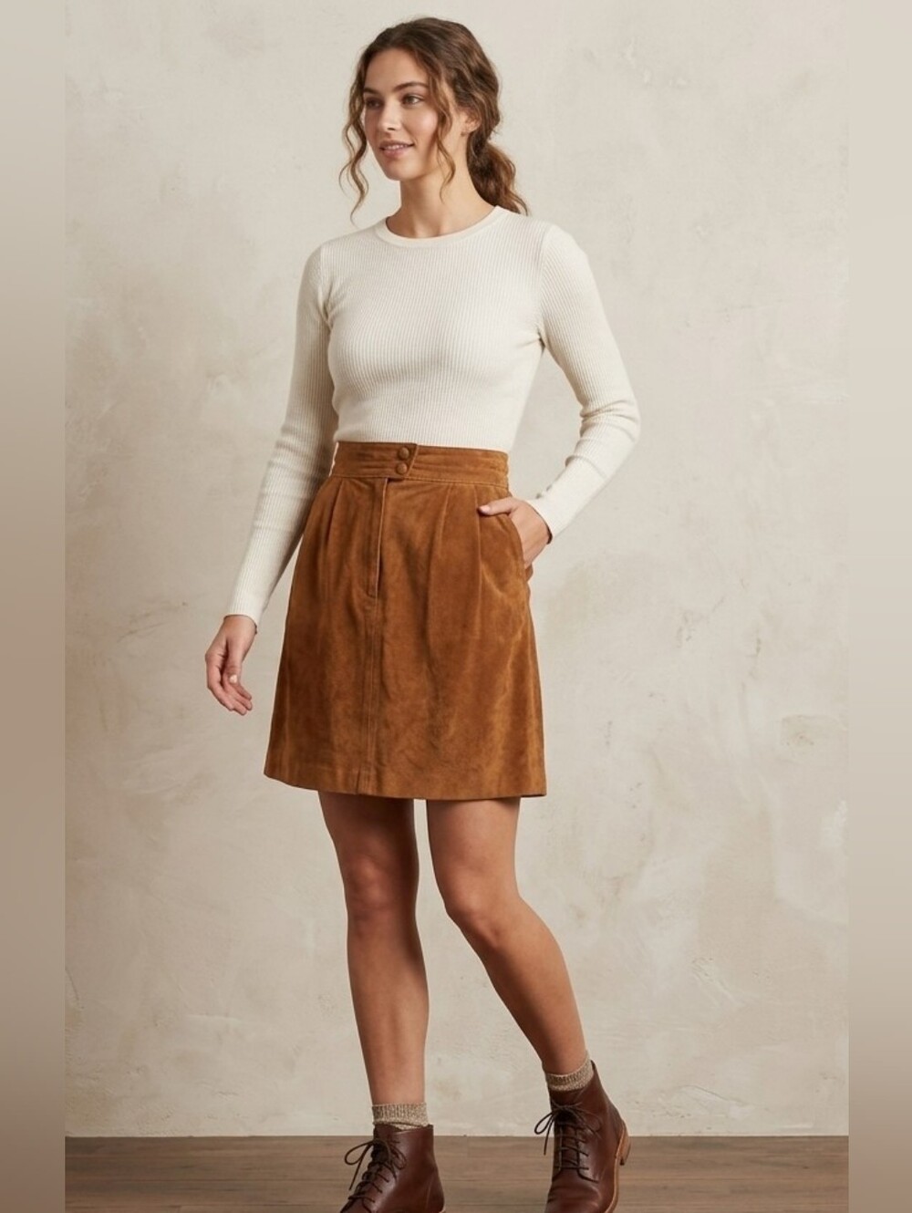 VTG 14 Suede Midi Skirt